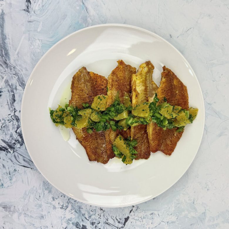 Grilled Catfish with Orange Pepper Salsa