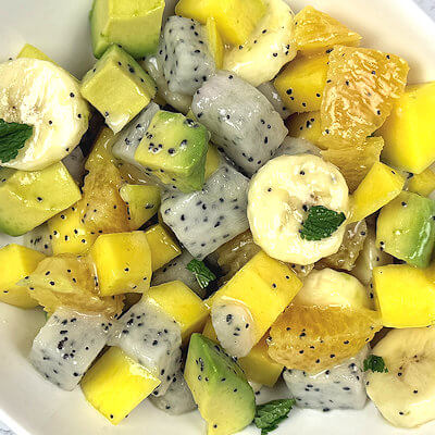 Salad mixed with vinaigrette