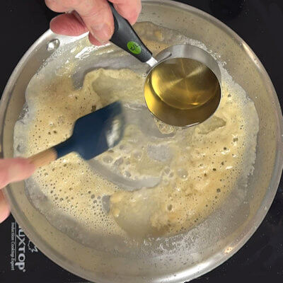 Step 1 - Melt the butter in a skillet and add the all-purpose flour. Allow this to cook for a few minutes on low-medium heat. Make sure it does not turn brown. Add the white wine and stir until well absorbed.