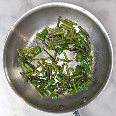 Step 2 - Add the asparagus and saute another 4 minutes.
