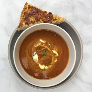 Pepper Tomato Soup with Chorizo
