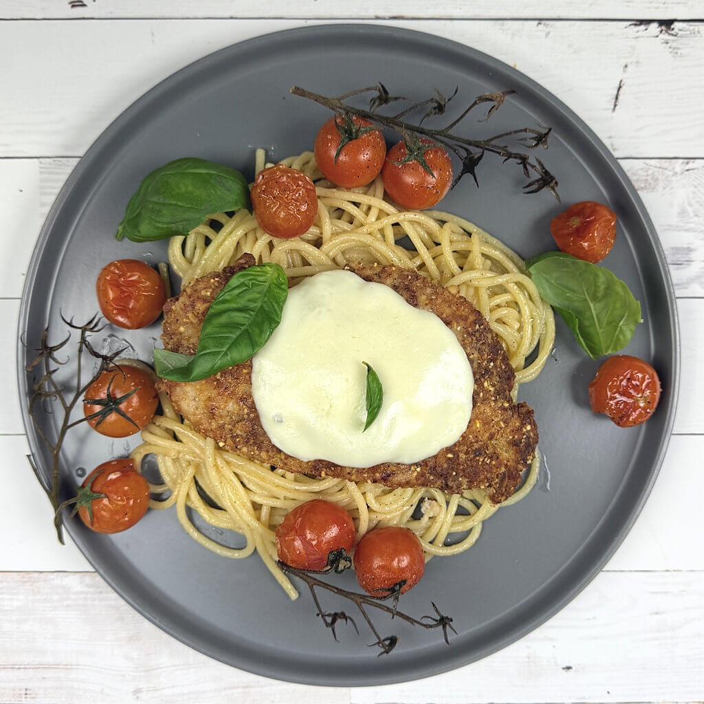 Pine Nut-Crusted Chicken Parmesan
