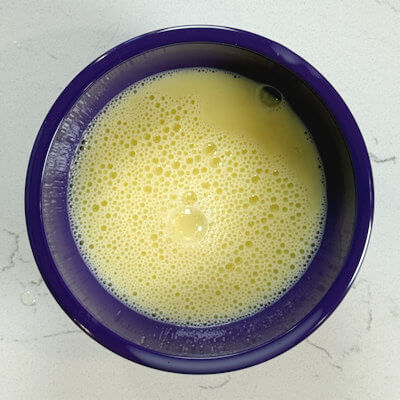 Step 1 - Mix together milk and egg until you have a homogeneous mixture.