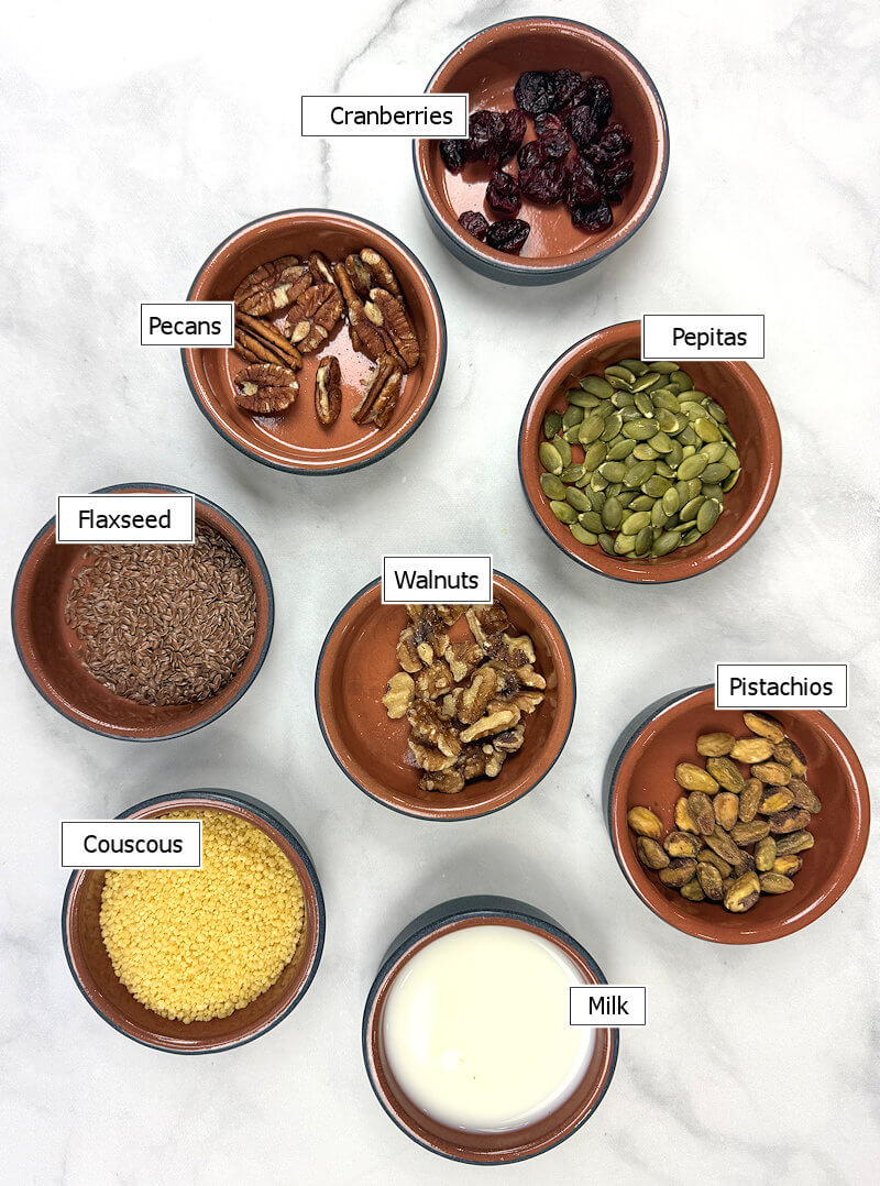 Key ingredients to make breakfast couscous