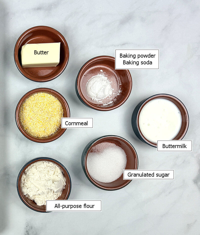 Key ingredients to make Small Cornmeal Biscuit