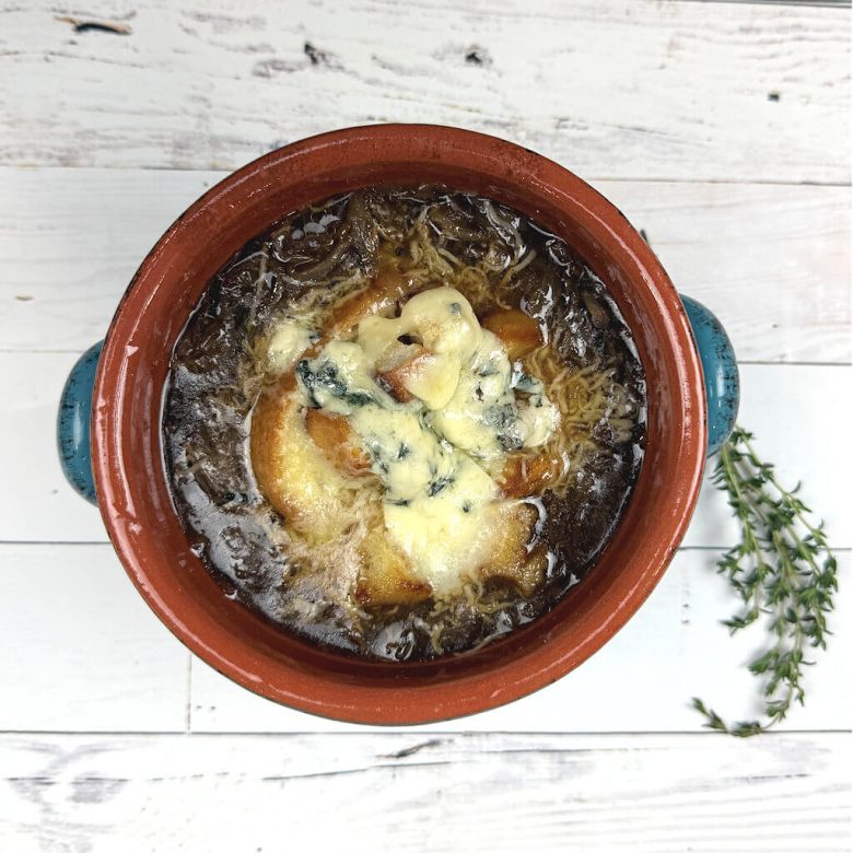French Onion Soup with Blue Cheese