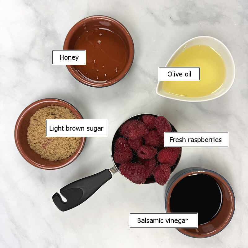 Key ingredients to make Raspberry Balsamic Vinegar