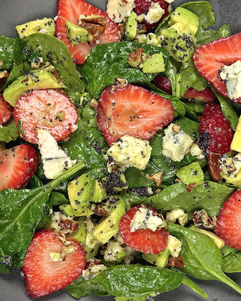 Close-up of Avocado Strawberry Salad