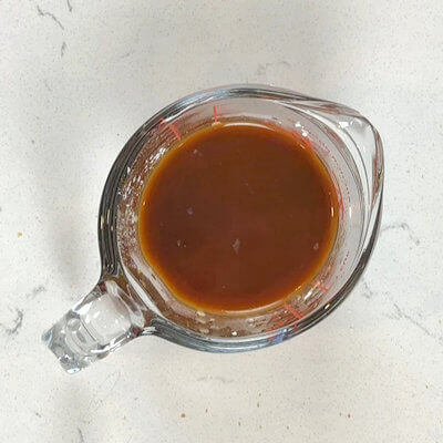 Step 2 - Make the slightly sweet soy sauce by mixing soy sauce, beef broth, brown sugar, Hoisin sauce, water and cornstarch. Set aside