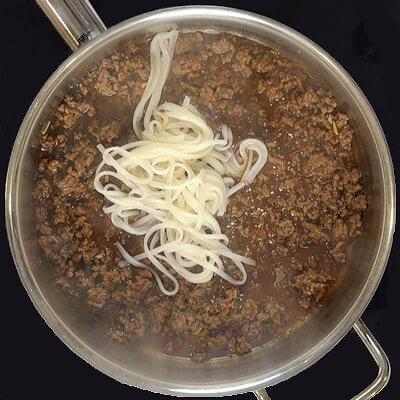Step 5 - Add the drained noodles and toss everything together until the noodles are coated in the sauce.