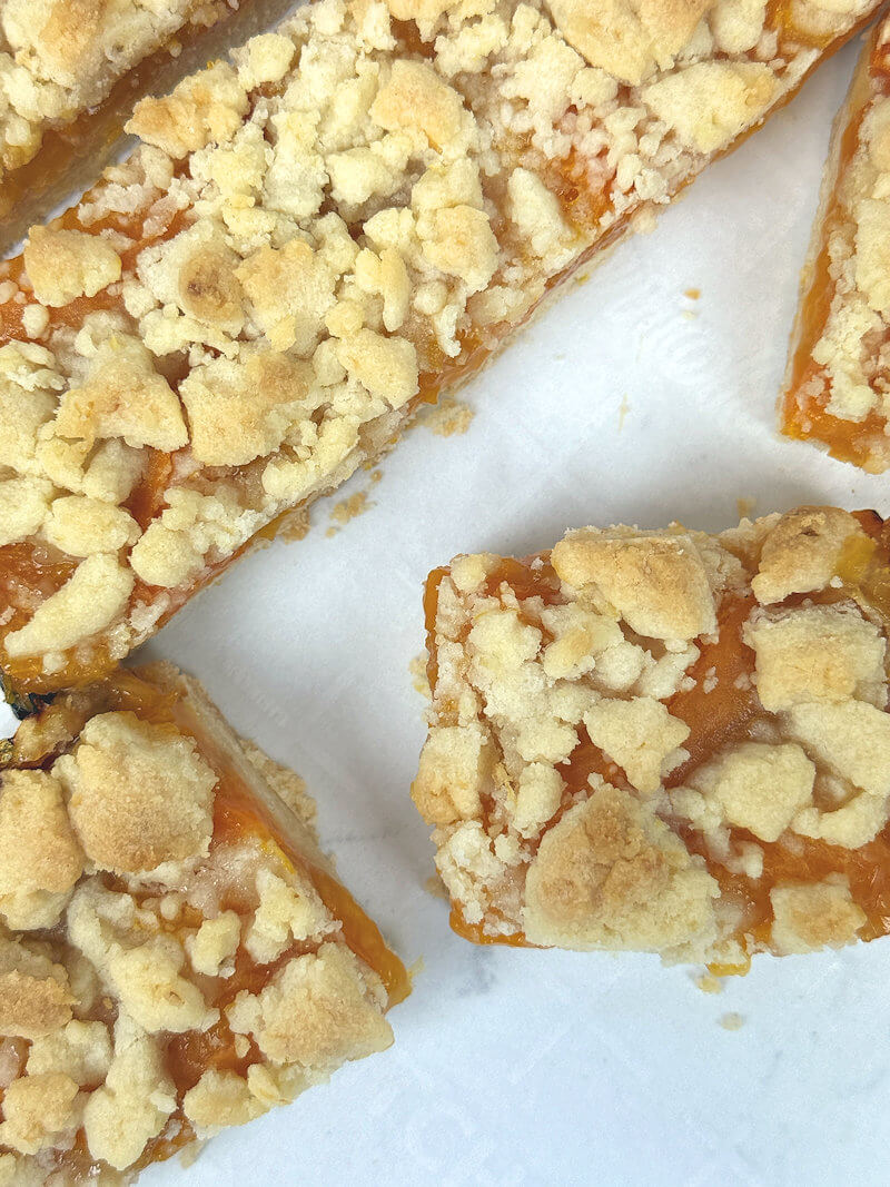 Close-up of Apricot Crumble Bars