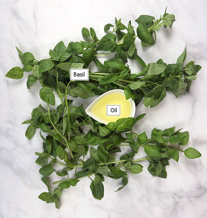Key ingredients to make Basil Oil
