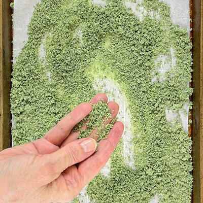 Step 3 - Place the baking sheet in the oven set on 220°F and allow the salt to dry. Check every 10-15 minutes until it is completely dry.