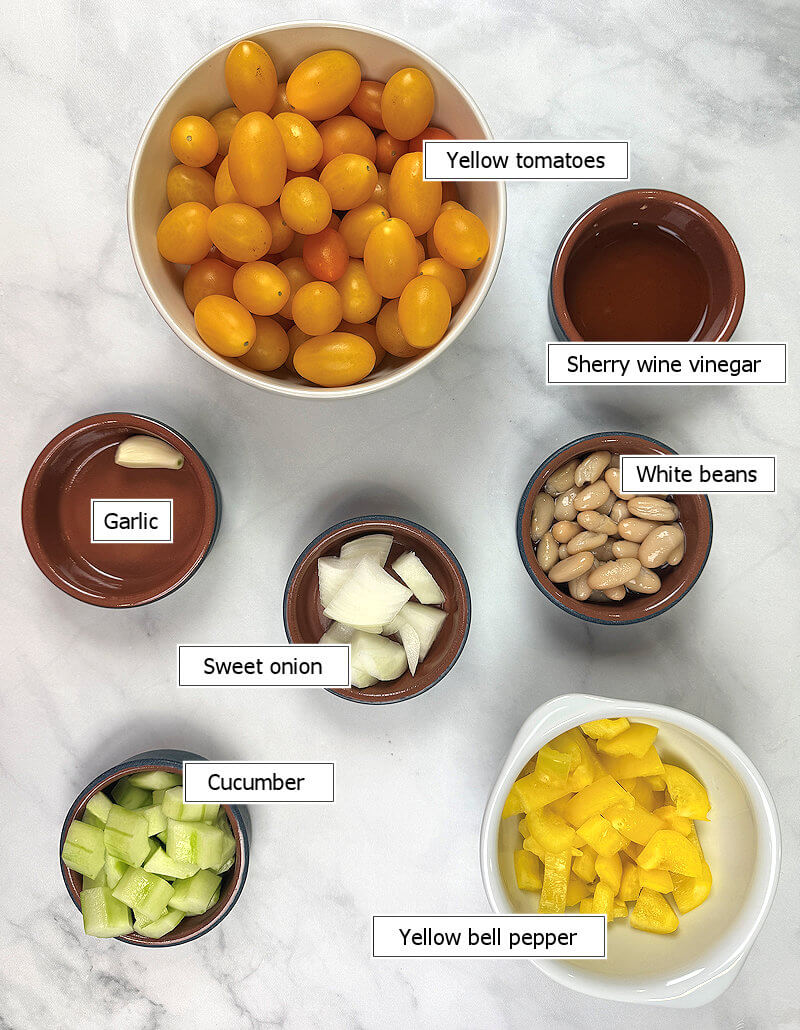 Key ingredients to make Golden Gazpacho