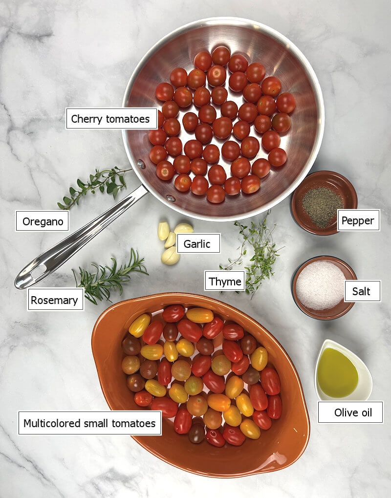 Key ingredients to make tomato confit