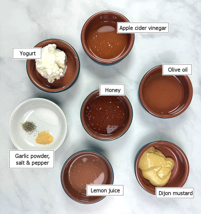 Key ingredients to make Creamy Honey Mustard Dressing