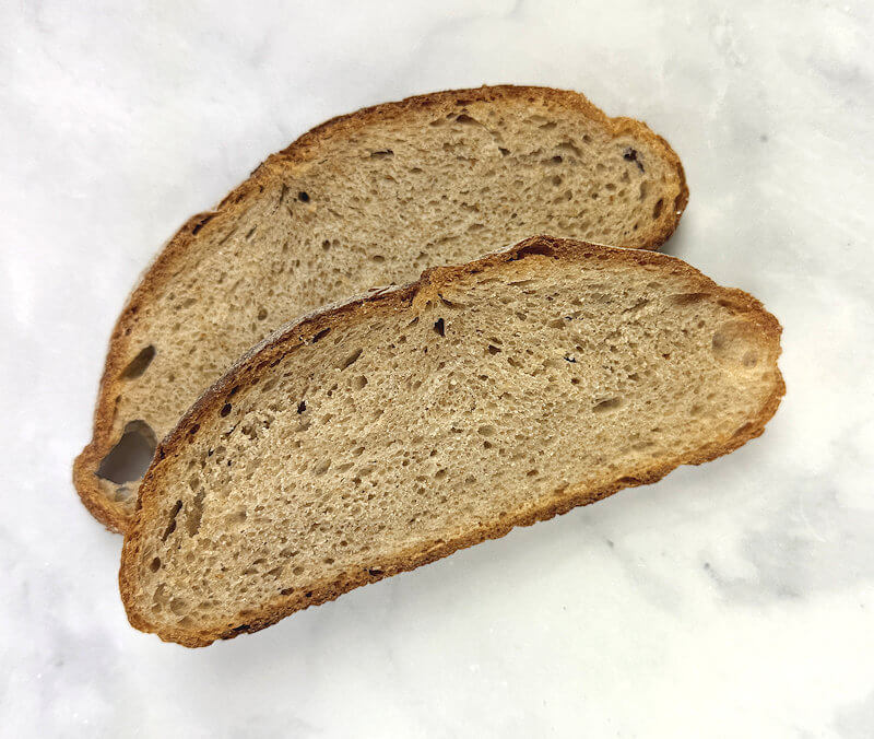 Slices of whole wheat bread to make breadcrumbs