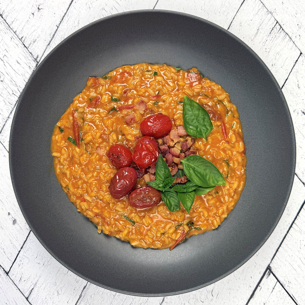 Tomato Risotto with Pancetta