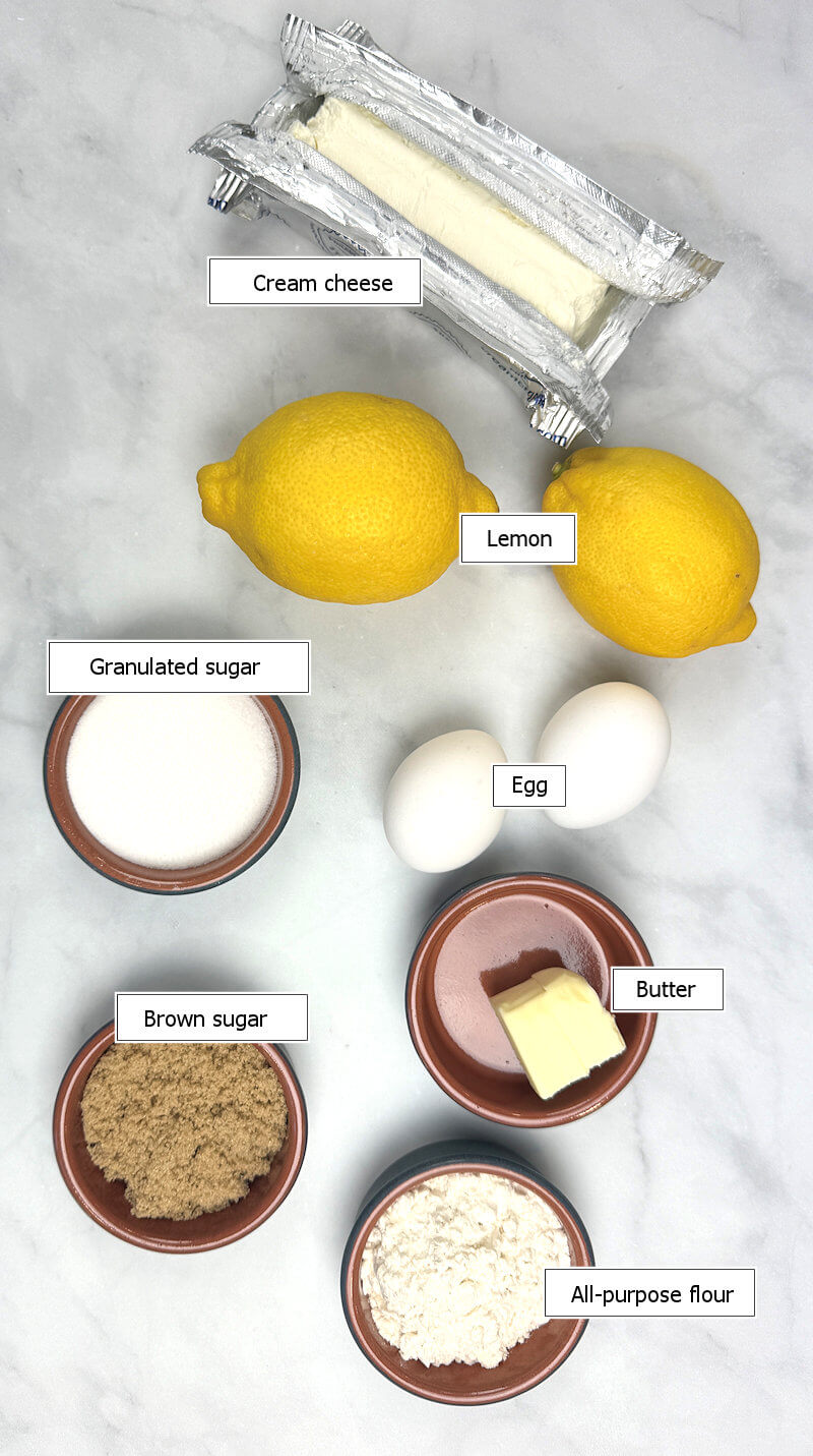 Key ingredients to make Lemon Cheesecake Bars