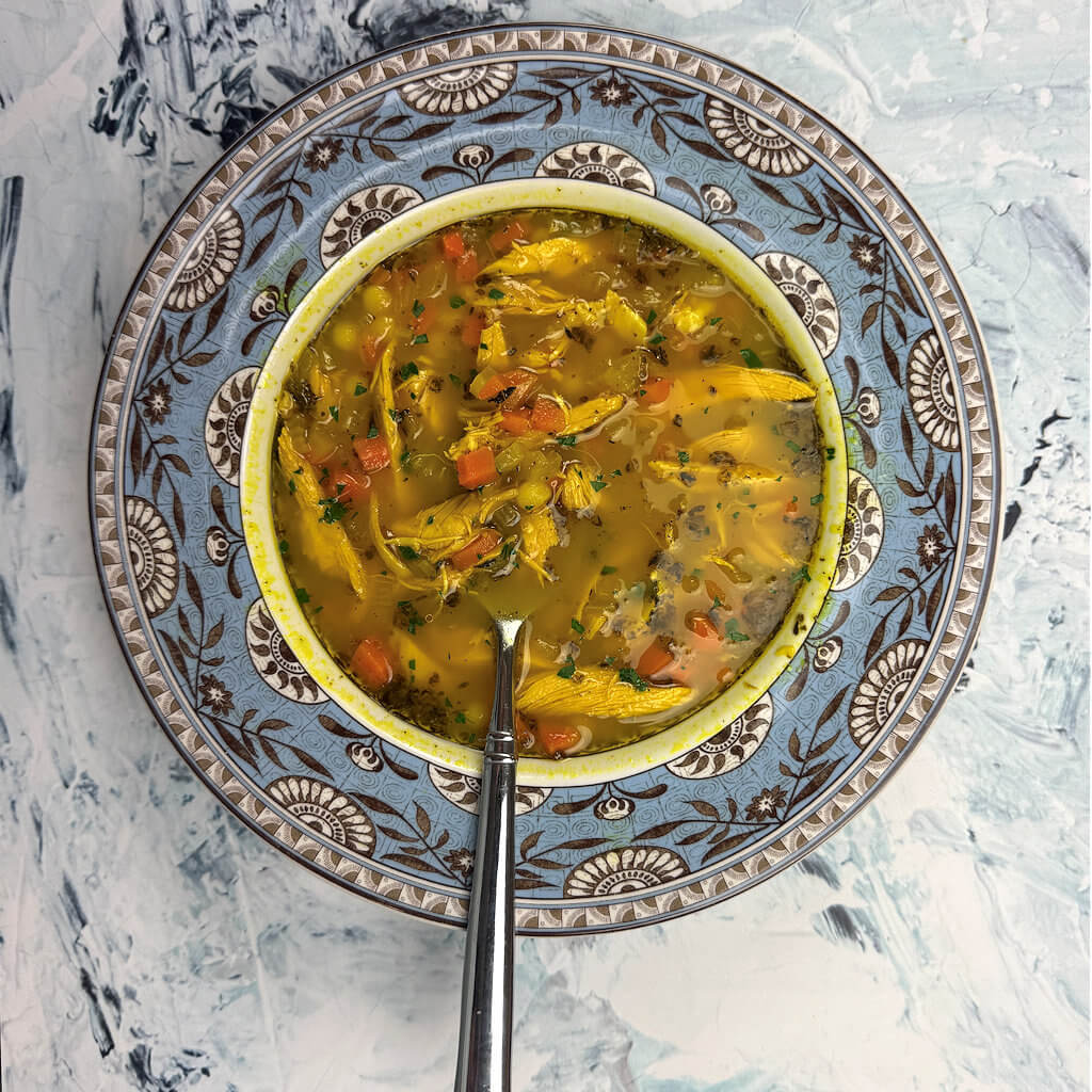 Turmeric Chicken Couscous Soup